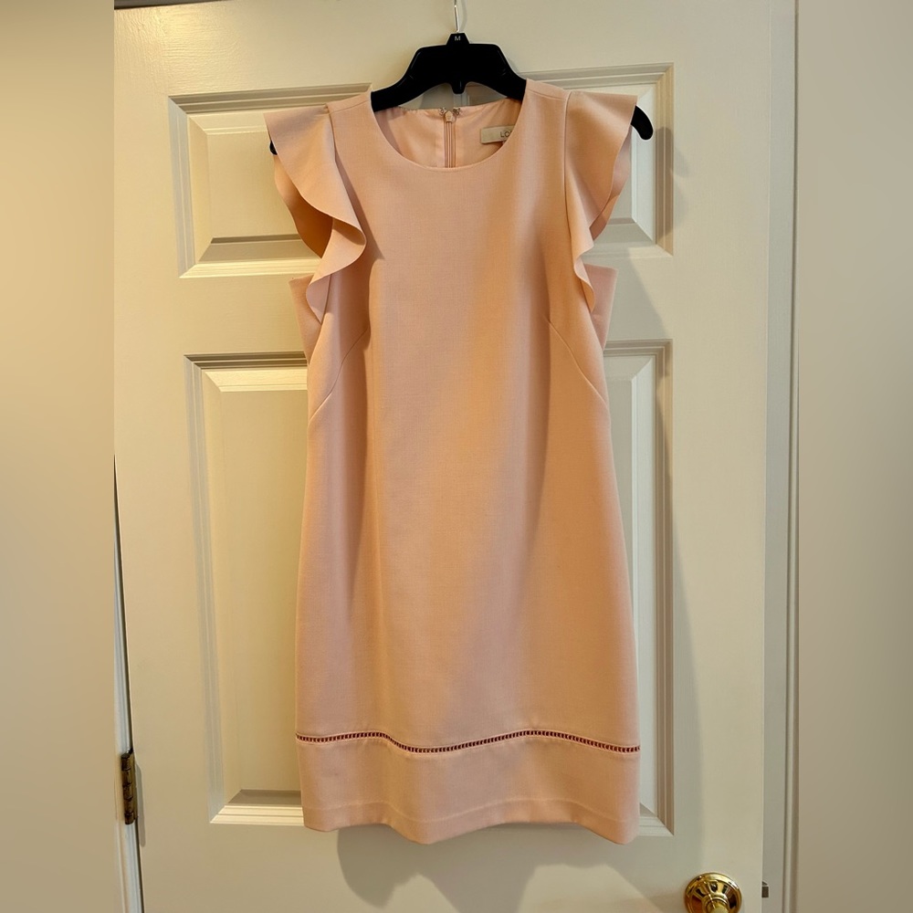 Loft flutter sleeve pale pink dress Size 0